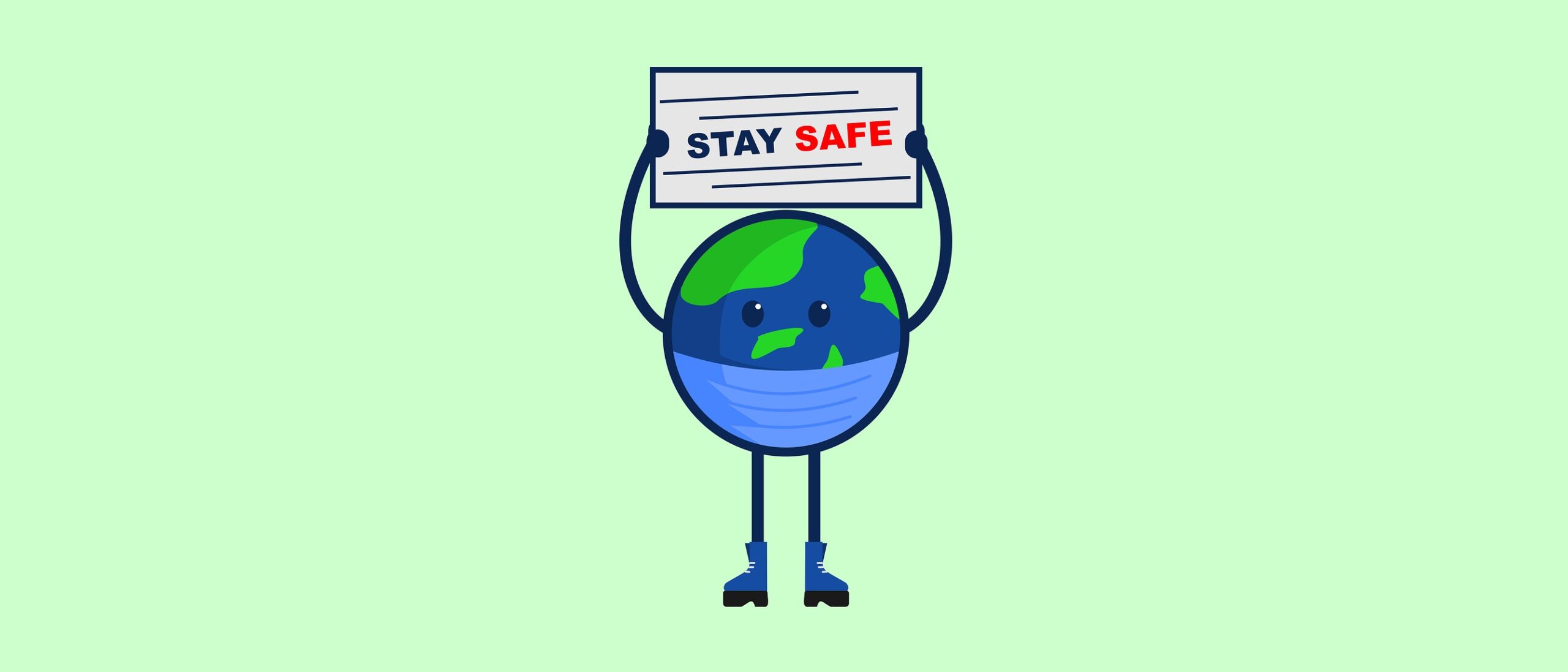 Stay safe word emoticon